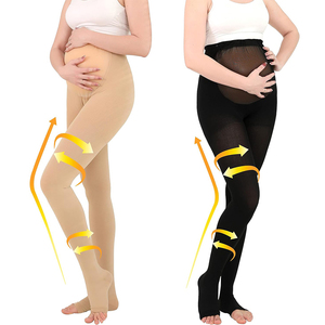 Collants de compression personnalisés pour femmes enceintes, grande taille, 20-30 mmHg, collants de compression de maternité, leggings à bout ouvert pour femmes - Product Image 2