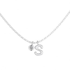Dylam Cute Letter <b>Initial</b> Alphabet -S- <b>Pendant</b> Necklace for Women As Birthday Gifts Non Tarnish 5A Zirconia Jewelry - Product Image 1