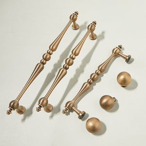 Solid Brass Cabinet Handle Drawer Pull Antique Brass <strong>Knob</strong> French Style Wardrobe Handle Furniture Hardware - Product Image 4