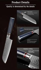 Xyj <span class=keywords><strong>couteau</strong></span> <span class=keywords><strong>Santoku</strong></span> 7 pouces, manche en résine nid d'abeille, <span class=keywords><strong>couteau</strong></span> en acier damas VG10 <span class=keywords><strong>Santoku</strong></span> - Product Image 6