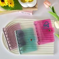 Carnet à spirales A5 A6 A7 en PVC pailleté, reliure rechargeable avec 6 anneaux, fermeture à bouton-pression, classeur à feuilles mobiles