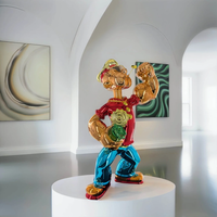 Statue de Popeye grandeur nature personnalisée Sculpture en métal Figure de dessin animé Statue de Popeye pour galerie d'art décoration de centre commercial