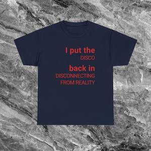 Camiseta divertida con diseño de meme, unisex, manga corta, cuello redondo, serigrafía, para adultos, desconexión de la realidad - Product Image 1