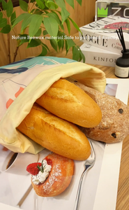 Bolsas de pan de comida de cera de abeja natural, envoltura de sándwich de lona encerada de algodón reutilizable, bolsa de mano impermeable de almacenamiento de cocina ecológica - Product Image 2