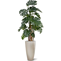 Disesuaikan ukuran kualitas tinggi raksasa buatan Monstera dedaunan Bonsai pohon dalam Pot vas tanaman untuk dekorasi rumah desain Interior