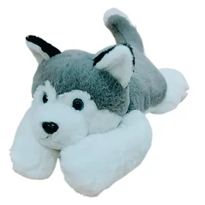 Vérifier bavoir poupée Husky mignon couché Shiba Inu peluche oreiller jouet pour enfants