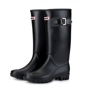 Bottes de pluie pour femmes, hauteur genou, imperméables, thermiques, antidérapantes, respirantes, antistatiques - Product Image 1