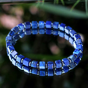Bracelet en perles carrées de Lapis Lazuli naturel 6*6mm, style bohème, perles irrégulières, bracelet de guérison pour les <span class=keywords><strong>vacances</strong></span> - Product Image 1