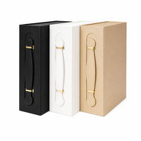 Boîte cadeau magnétique rigide portable robuste pour bougies, insert personnalisable, boîte en papier de luxe réutilisable, poignée en cuir PU