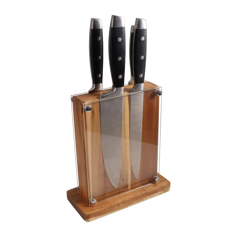 गर्म बेच लकड़ी के चुंबकीय चाकू धारक रसोई के चाकू रैक डबल साइड मजबूत चुंबकीय चाकू के साथ आयोजक एक्रिलिक