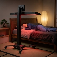 Soporte de Conducción Eléctrico Ajustable con Panel de Terapia de Luz Roja, Equipo de Fisioterapia, Lámpara Infrarroja LED de Cuerpo Completo Multifuncional