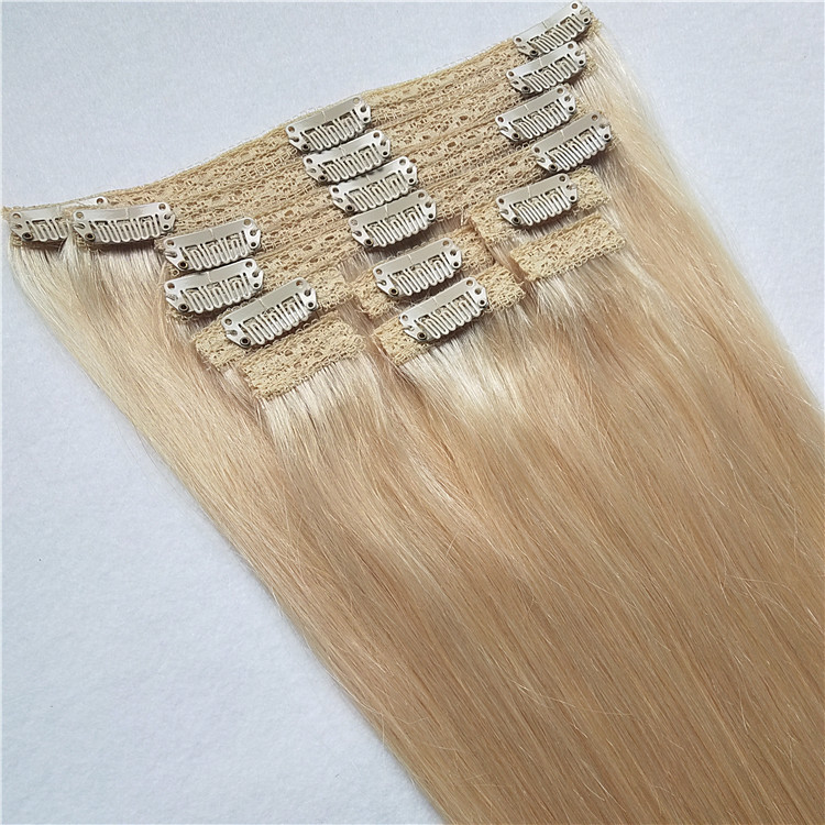 Vente chaude Top Qualité Humaine Remy Double Dessiné Dentelle Clip dans L'extension De Cheveux