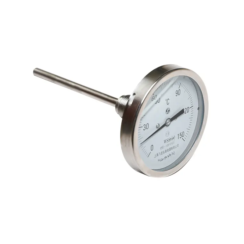 Thermomètre bimétallique WSS 100mm rempli d'huile 0-120 étanche et antichoc avec cadran 1/2 pouces NPT 4 pouces