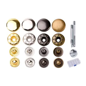 Factory Wholesale Garment Accessories Brass 4 Part Snap Buttons Custom Logo Metal Snap Buttons For Clothes