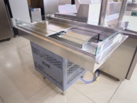 Vitrine réfrigérée pour supermarché, comptoir de présentation de produits surgelés, table de présentation de fruits de mer et de produits glacés