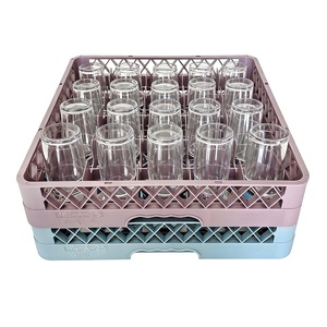 Caja para Copas y Vasos de Almacenamiento Apilable con Malla Plástica de 16/25/36/49 Compartimentos para Restaurantes y Hoteles - Product Image 1