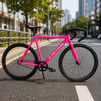 Vélo à pignon fixe 700C, vélo fixie à une vitesse, cadre en acier Hi-Ten, guidon Bullhorn, jantes profondes en V, logo personnalisé OEM, vélo de ville et de piste