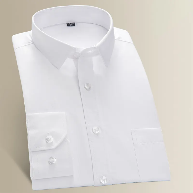 Men's Long Sleeve Button Up Shirts Solid Color Casual Business Formal Shirts