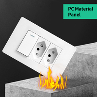 Jinmai - Enchufe Brasileño Tipo 118 4*2, Enchufe Estándar Brasileño, Enchufe de Pared para PC con USB Tipo C, Interruptor de Luz, Estándar Suizo, 10A 20A