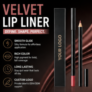 Crayon à lèvres minéral bio longue tenue 20 couleurs, porte-crayon noir en bois, marque privée, logo personnalisé pour maquillage de fête - Product Image 1