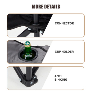 HOMFUL Custom Smaller Storage Capacity Foldable <strong>Luxury</strong> Aluminium Double Heavy Duty Heated <strong>Camping</strong> <strong>Chair</strong> - Product Image 5