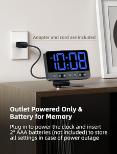 Relojes Despertadores Digitales para Dormitorios: Números Grandes y Nítidos, <span class=keywords><strong>5</strong></span> Niveles de Brillo Ajustables - Fáciles de Leer <span class=keywords><strong>a</strong></span> lo Largo de la Habitación - <span class=keywords><strong>5</strong></span> Sonidos de Alarma - Product Image 6