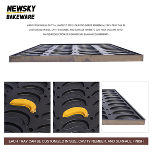 Moules <span class=keywords><strong>à</strong></span> gaufres en aluminium antiadhésifs écologiques en forme de 36 petites bananes, 600*800*32mm, pour boulangerie commerciale - Product Image 3