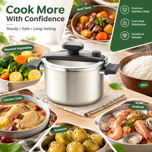 Casserole à pression multifonctionnelle imperméable et antiadhésive de <span class=keywords><strong>7</strong></span> <span class=keywords><strong>litres</strong></span>, adaptée aux cuisinières à gaz et aux plaques à induction - Product Image 4