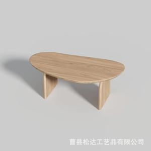 Mesa de centro pequeña de madera, ideal para apartamentos pequeños, estilo wabi-sabi, mesa de centro para sala de estar, mesa baja para ventana o balcón - Product Image 2