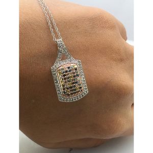 Diamond Pendant <b>Necklace</b> 1.01 Cttw White Multi Color Brilliant Cut Luxury 925 Sterling Silver 18 Inch diamond engagement <b>ring</b> - Product Image 4