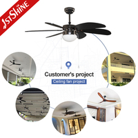 Ventilador de Techo 1stshine Classic Profile 110-240V con Aspas Reversibles, Modo Verano/Invierno, MDF Negro y Cadena de Accionamiento