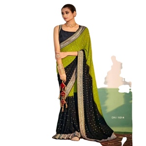 Handwoven Polyester Saree Rich Zari Border Elegant Modern Design Exclusive for Weddings Bridal Wear <b>Indian</b> <b>Pakistani</b> <b>Clothing</b> - Product Image 6