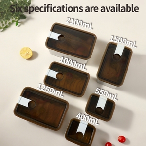 Lekfre kín thực phẩm container thép không gỉ thực phẩm container với nắp màu đen và ngắn xử lý thép không gỉ lưu trữ container - Product Image 3