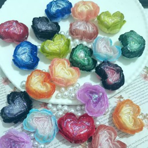 DIY llavero hecho a mano horquilla accesorios de joyería Tie-Dye <span class=keywords><strong>Love</strong></span> Rose Brush Crystal Ore Card [36*29mm] resina para el Día de San Valentín - Product Image 4