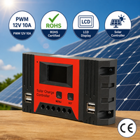 Contrôleur de charge solaire PWM 12V-48V à détection automatique pour système de panneaux solaires, certifié CE