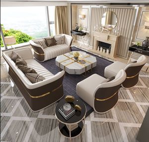 Leichte Luxus moderne Leders ofa Kombination Einfache Wohnzimmer möbel Stoff 1 Stück <span class=keywords><strong>Set</strong></span> Wohnzimmer möbel Schnitts ofa