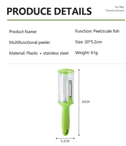 Éplucheur de légumes multifonctionnel en acier inoxydable pour la cuisine, réutilisable, facile à nettoyer, manuel, pour fruits et légumes - Product Image 6