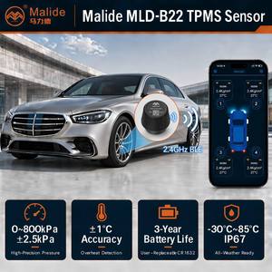 Monitor de Presión de Neumáticos de Coche de 116 Psi, 4 Sensores BLE, Batería Reemplazable CR1632, Manómetro Digital de Presión de Neumáticos, Aplicación para Android e IOS, CE, FCC - Product Image 3