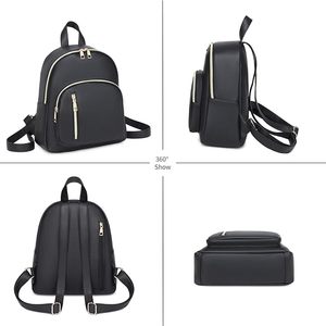 Mochila Mini Personalizada para Mujer, Bolso de Cuero PU Antirrobo, Impermeable, de Nailon, Geométrico, Moderno, Informal, para Viajes, Mochila de Día - Product Image 3