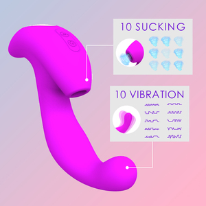 Stimulateur clitoridien vibrant et suceur 2 en 1 en silicone, jouet pour adultes pour femmes - Product Image 2