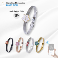 Bracelet NFC en acier inoxydable, bande réglable, bijoux RFID, 13,56 MHz, bracelet en métal, carte d'accès RFID, contrôle d'accès