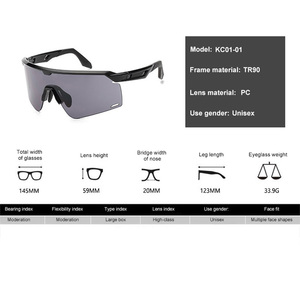 Vente en gros de lunettes de soleil de luxe à la mode, légères, en Tr90, lunettes de sport pour hommes et femmes - Product Image 2