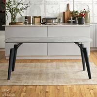 Usine chinoise vend des tables à manger modernes de luxe léger sur mesure avec pieds en métal et plateau en verre trempé, meubles de salle à manger 6 places pour