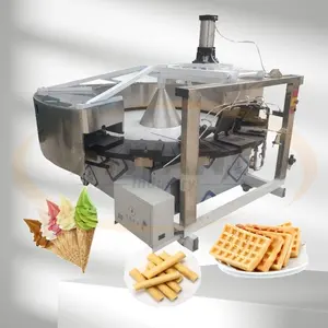 Alta eficiencia eléctrica/Gas comercial helado Waffle cono huevo rollo fabricante helado cono hacer maquinaria
