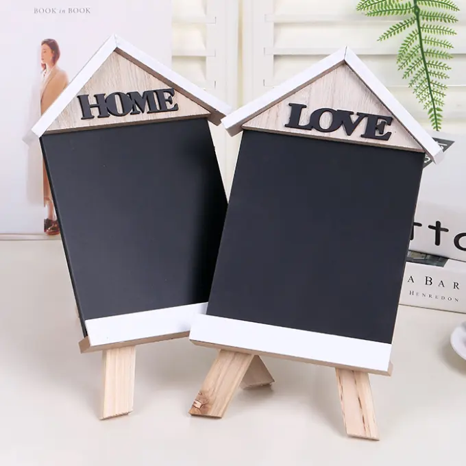 Lavagna per scrivere a casa per bambini love with stand tavola d'arte in legno su un lato