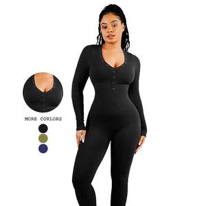 Hexin une pièce Sexy Tummy Control sans couture Shapewear <span class=keywords><strong>combinaison</strong></span> à manches longues <span class=keywords><strong>pour</strong></span> les femmes - Product Image 1