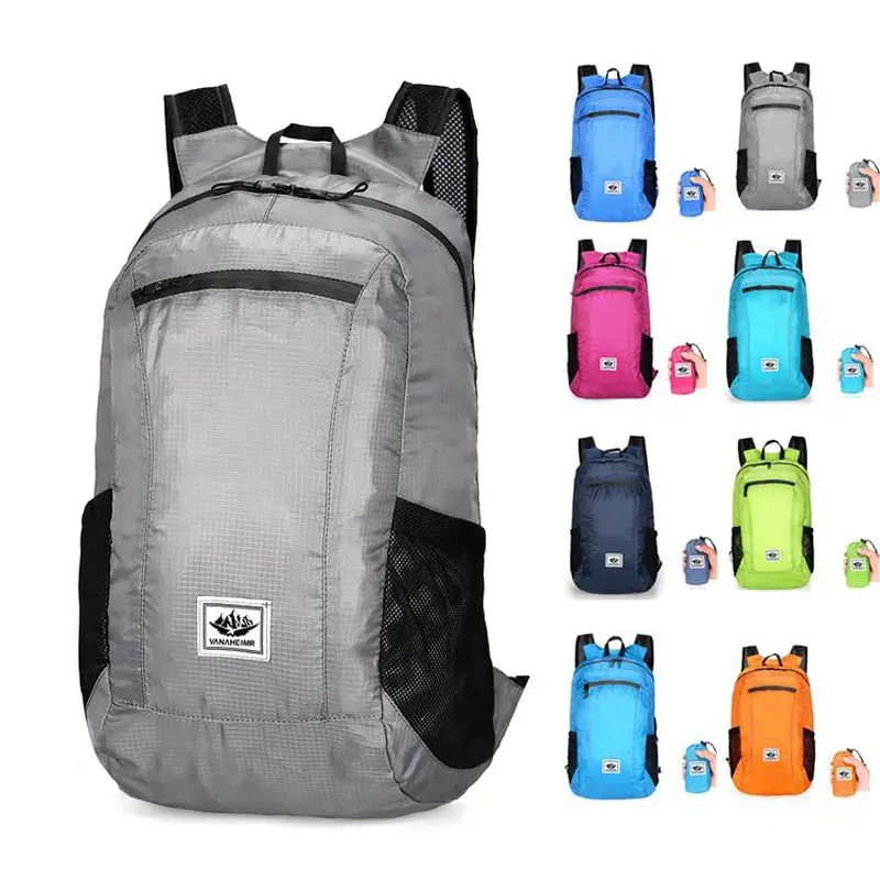 Zaino sportivo pieghevole portatile personalizzato per esterni borsa da viaggio da campeggio impermeabile zaino da alpinismo