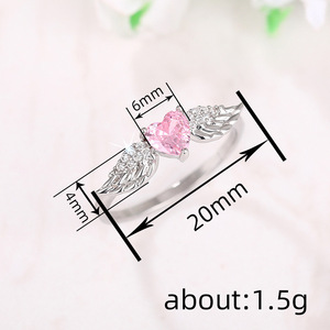 Bague Cœur Aile d'Ange Tendance, Design Minimaliste et Élégant, Bijou Quotidien pour Femme, Bague Statement - Product Image 3