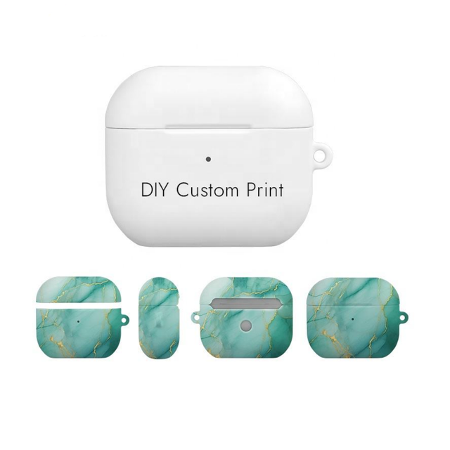3D Sublimation Earphone Case Blank Thermal Heat Press Printing DIY Coated Protective Film Cover for Air Pods 1 2 3 4 Pro Series