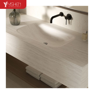 Thiết kế hiện đại miễn phí Matte hot uốn phòng tắm bồn rửa thiêu kết đá slab Countertop với tích hợp liền mạch Hot uốn lưu vực - Product Image 4